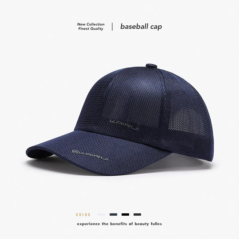 Mesh Baseballkappe Atmungsaktiv Polyester Sonnenschutz Outdoor Sport Verstellbar Strapback Trucker Hut Für Herren Damen