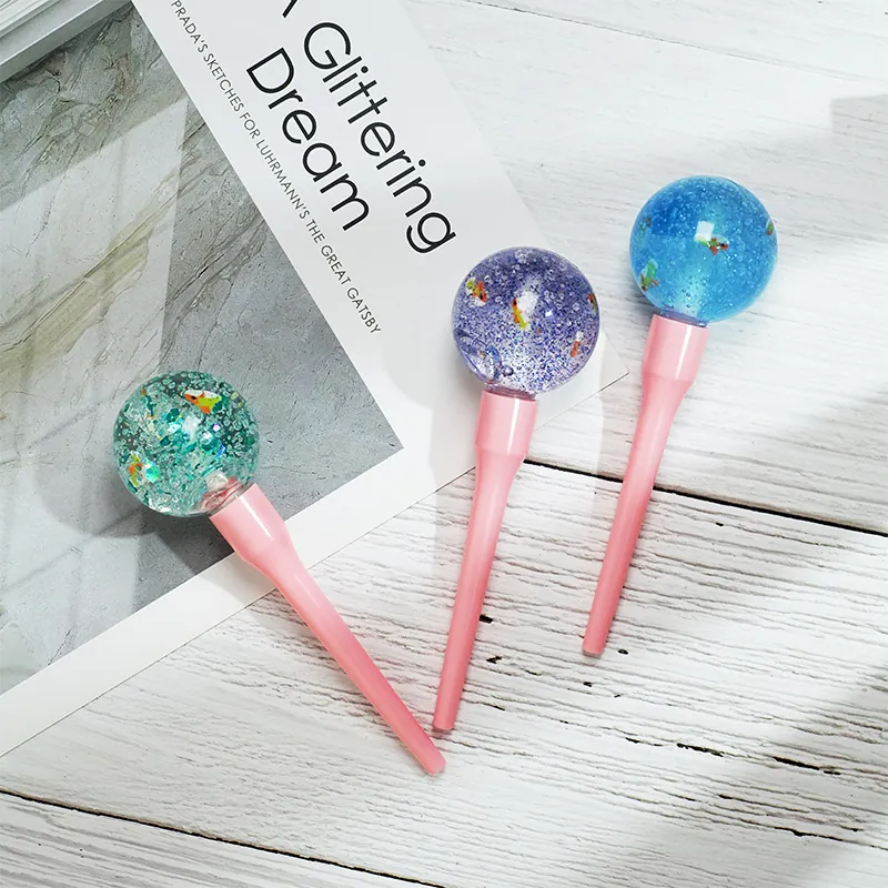 Lip Gloss Γλειφιτζούρι Λαμπερό Έναστρος Ουρανός Ενυδατικό Λάδι Χειλιών Διαφανής Σφαίρα Ροζ Λαβή Στυλ Καραμέλας