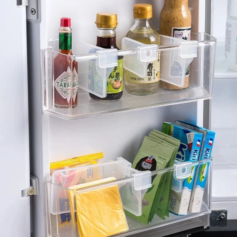 Refrigerator Side Door Divider Clips Plastic Adjustable Snap On Partition Board Organizer Storage Kitchen