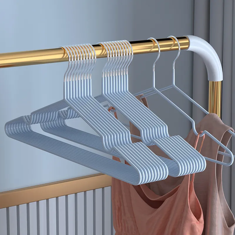 Grucce Antiscivolo Rivestimento PVC Acciaio Inossidabile Nucleo Solido Senza Tracce Guardaroba Conservazione Asciugatura Bucato