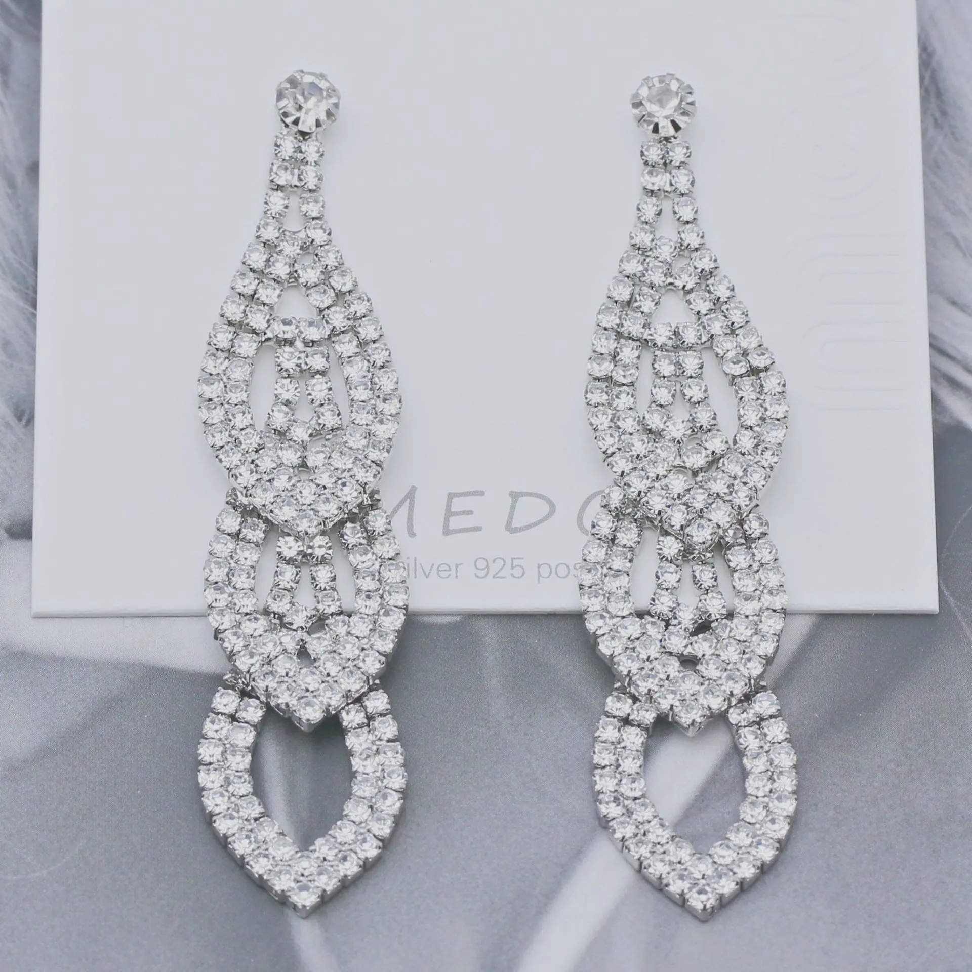 Elegant Copper Water Drop Earrings With Rhinestones And 925 Sterling Silver Post Luxurious Bridal Wedding Jewelry For Women