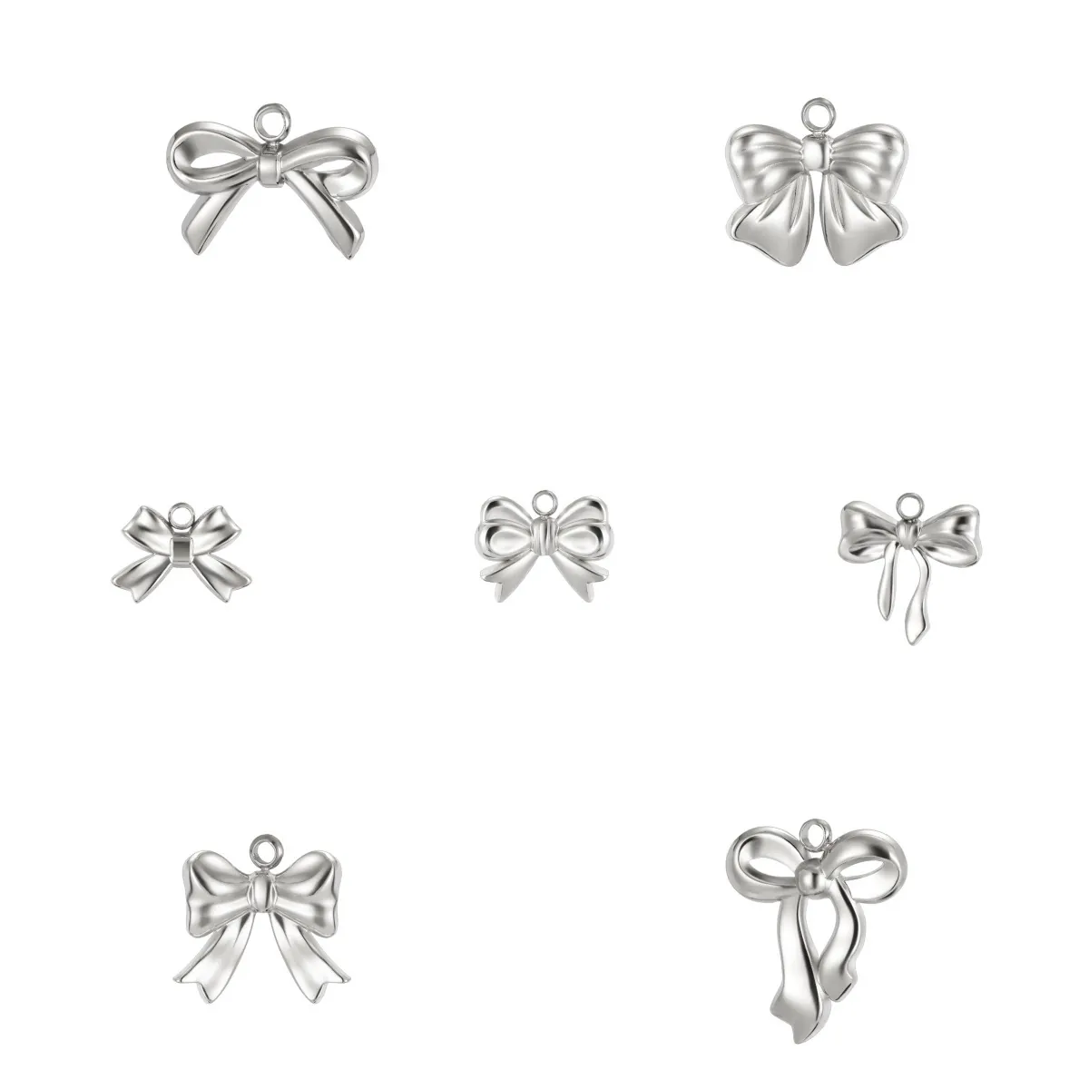 Bowknot Charms Stainless Steel Pendants DIY Jewelry Making Accessories For Earrings Necklaces