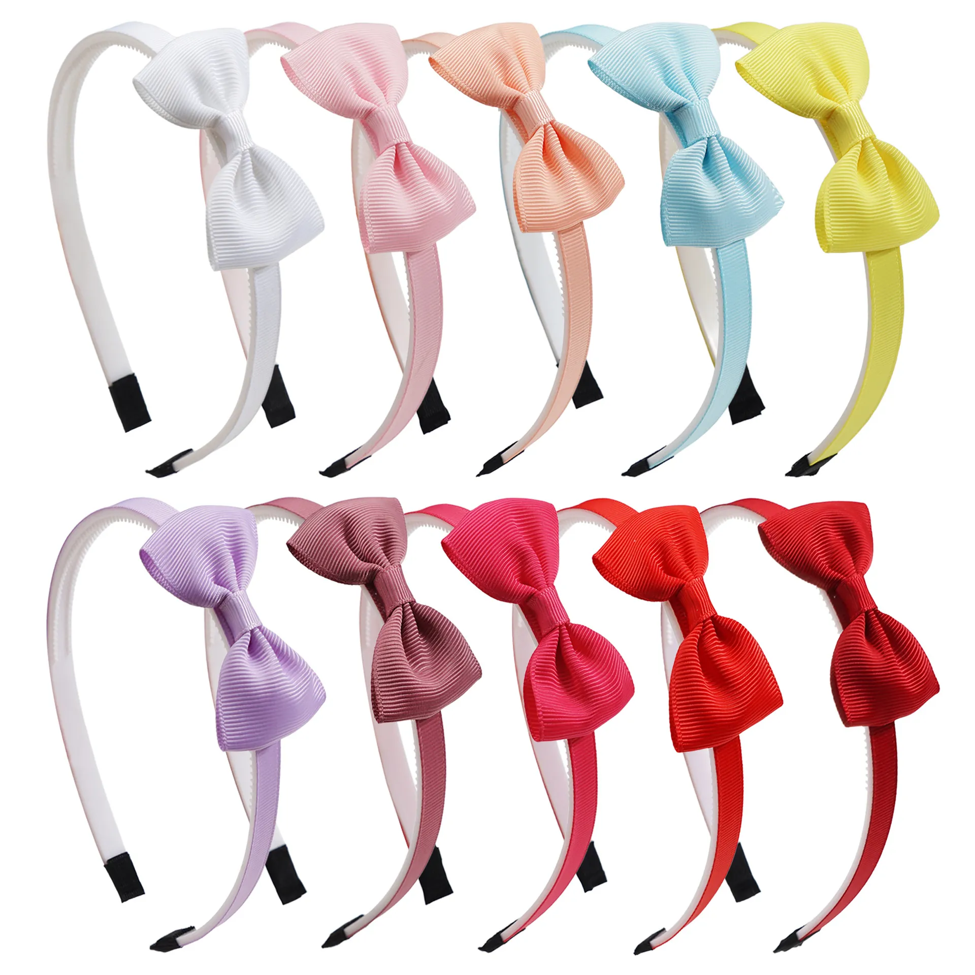 Enfants Mignon Nœud Papillon Ruban Serre-tête Fait Main Couleurunie Cerceau de Cheveux Doux Princesse Accessoires De Cheveux