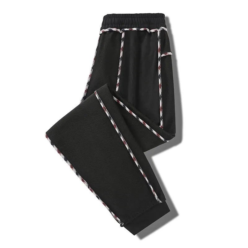 Men Casual Sweatpants Polyester Elastic Waist Drawstring Zipper Pockets Breathable Training Joggers For Men