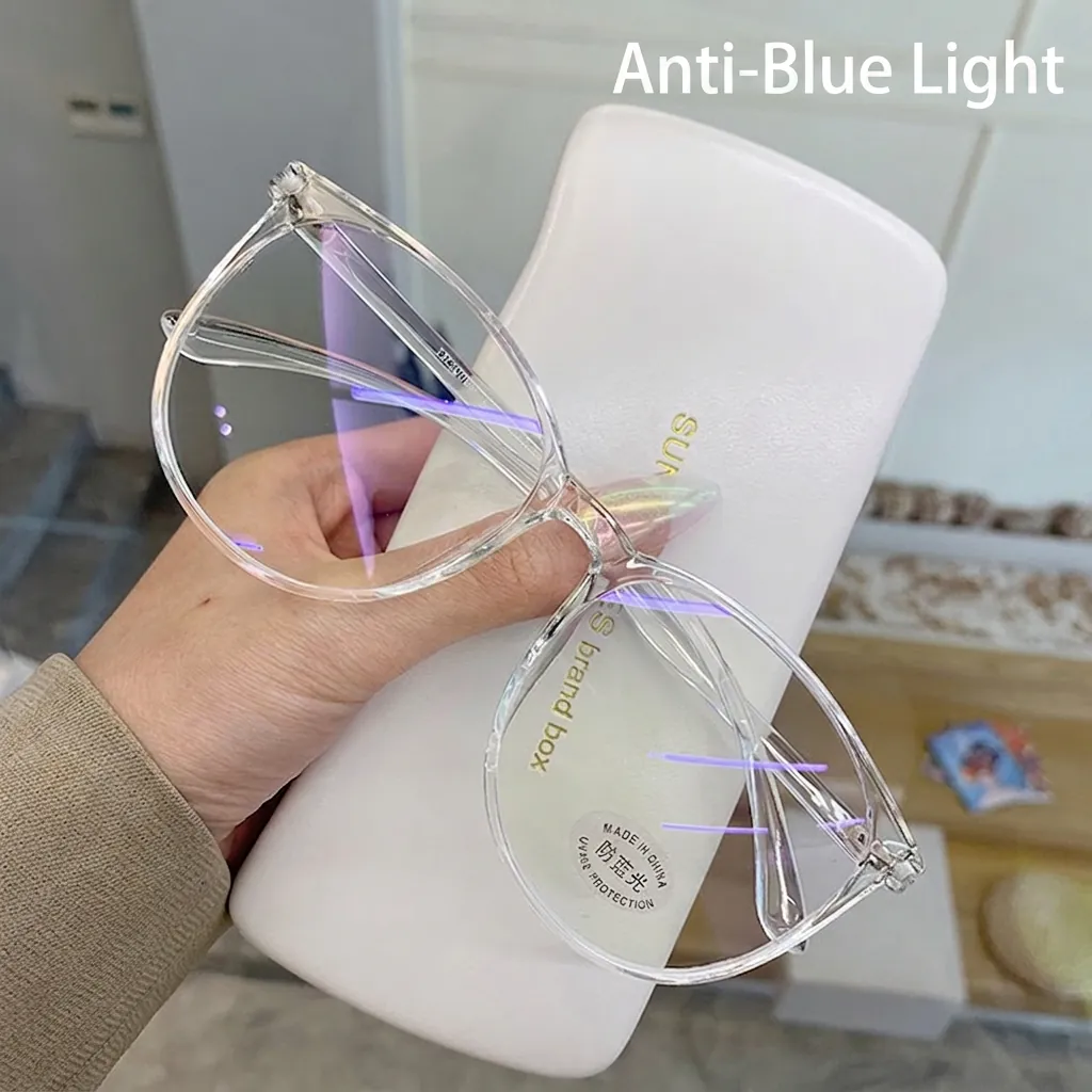 Lunettes Anti Lumière Bleue Surdimensionnées Femmes Monture PC Protection UV400 Mode Optique Géométrique