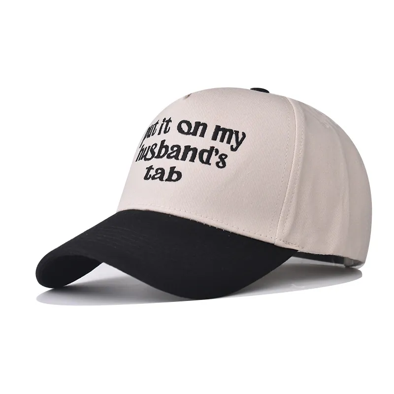 Baseball Cap Cotton Canvas Contrast Color Put It On My Husband's Tab Embroidery Slogan Casual Adjustable Sun Hat
