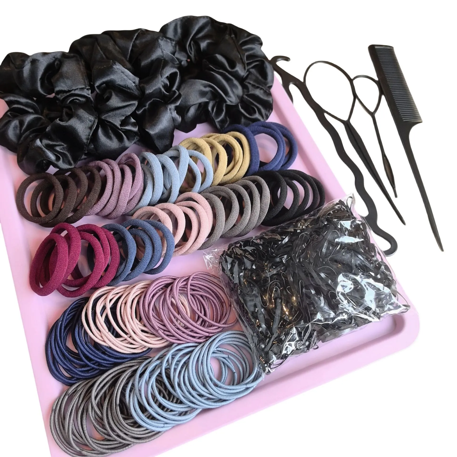 Satin Scrunchies Elastic Hair Ties Rubber Bands Tail Comb Hair Braiding Tools Multi-Color Fashion For Women Girls