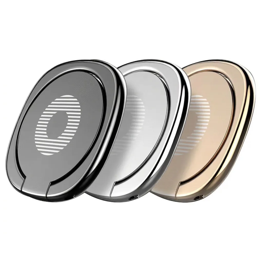 Universal Zinc Alloy Phone Ring Holder Rotatable Foldable Kickstand Metal Finger Grip Adhesive For Smartphones