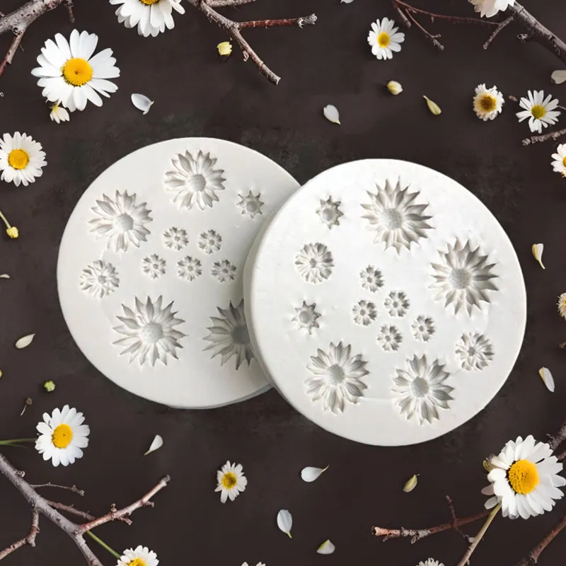Daisy Sunflower Silicone Fondant Mold Flower Chocolate Cake Decorating DIY Baking Tool Sugar Craft