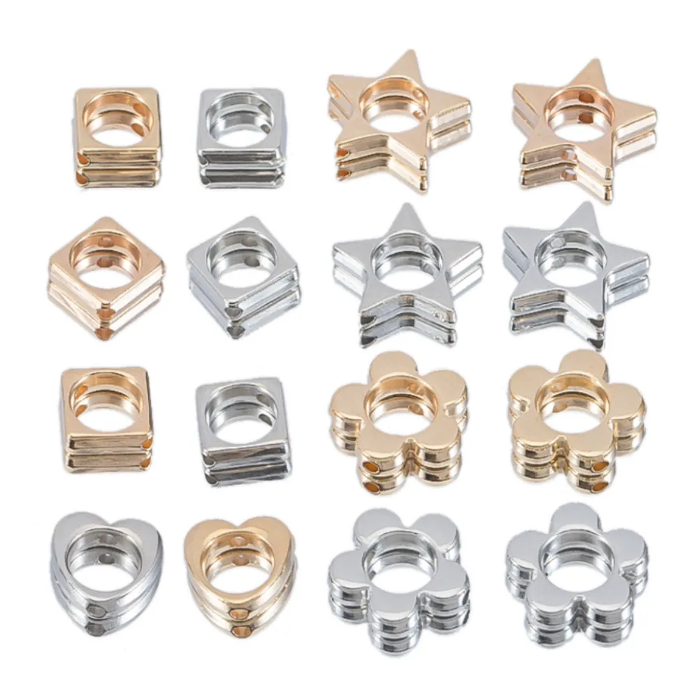 Perline In Plastica CCB Galvanizzate Forme Cuore Stella Fiore Quadrato Per Creazione Di Gioielli DIY Perline Distanziatrici