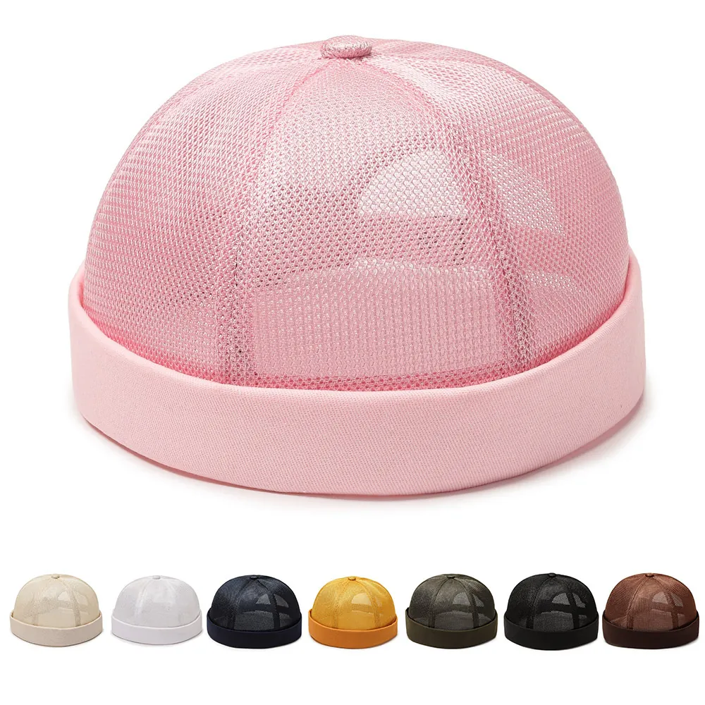 Bonnet Docker En Maille Unisexe Respirant Sans Bord Chapeau Landlord Réglable Été Décontracté Streetwear