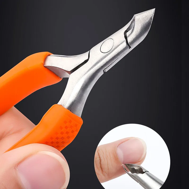 Stainless Steel Cuticle Nipper Dead Skin Remover Professional Nail Art Manicure Tool With Ergonomic Handle Sharp Slanted Blade