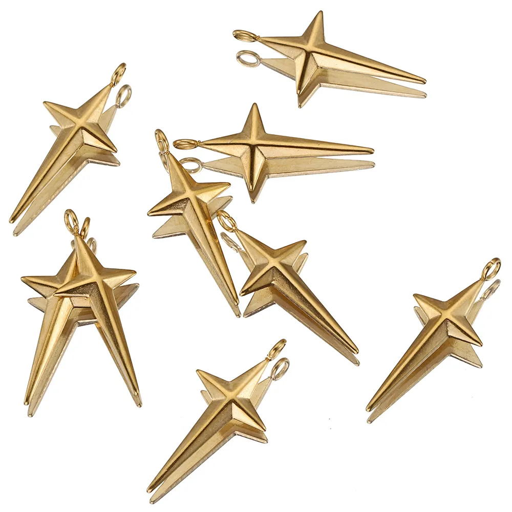 Pendentif en Acier Inoxydable Hexagramme Plaqué Or Croix Étoile Charm pour la Fabrication de Bijoux DIY Accessoires Artisanat
