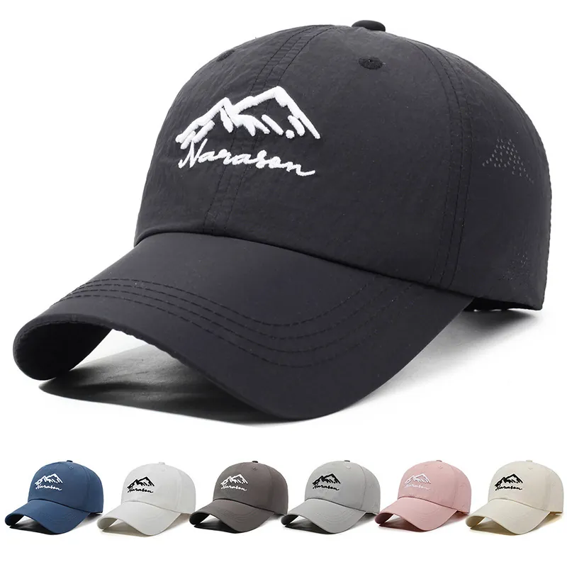 Baseball Cap Quick Drying Polyester Breathable Mountain Embroidery Sunshade Adjustable Outdoor Sport Men Women