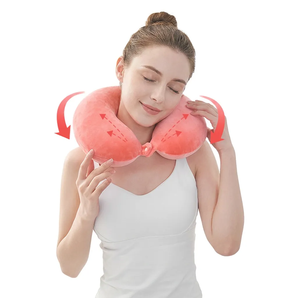 U-Shaped Neck Pillow Memory Foam Crystal Velvet Ergonomic Support Travel Office Nap Airplane Driving Comfortable Neck Cushion