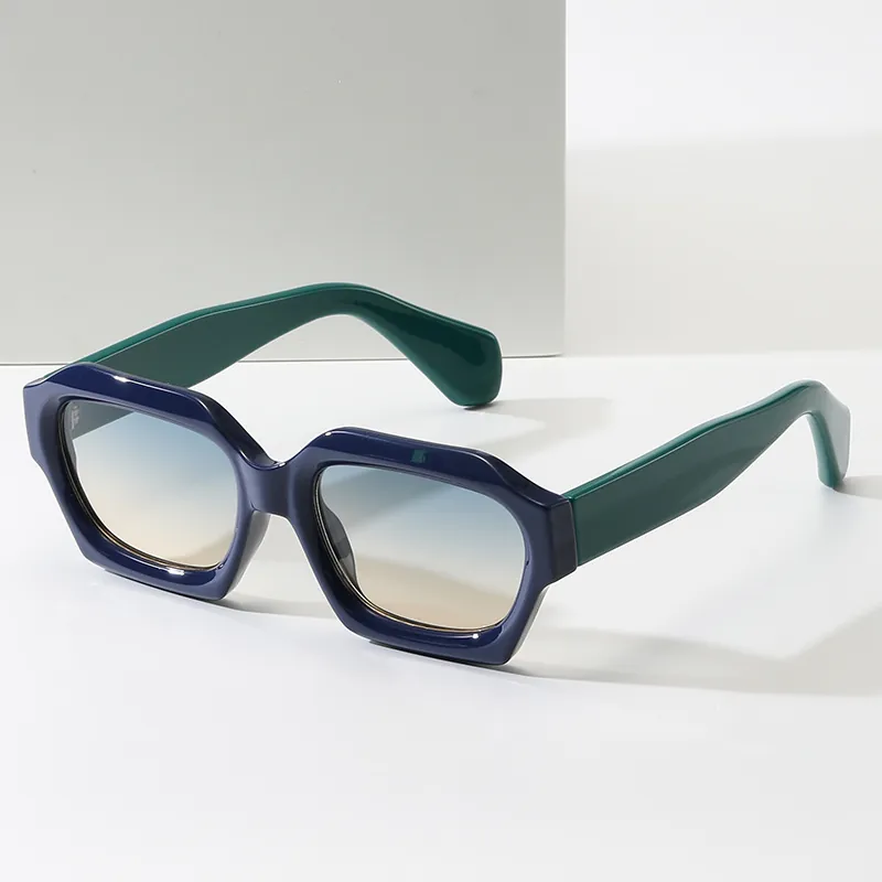 Sunglasses Polygon Geometric Thick PC Frame UV400 Protection Retro Vintage Style Square Eyewear For Fashion Travel
