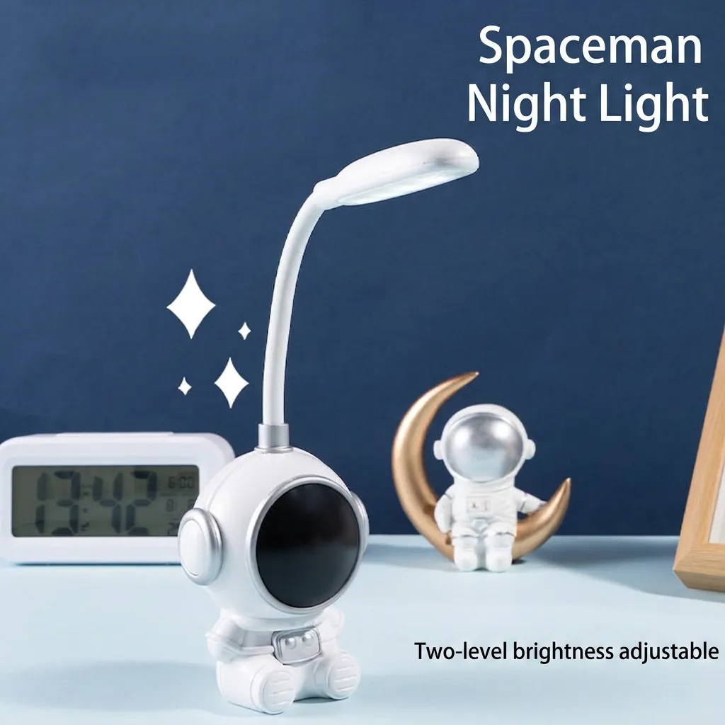 Astronaut Space Explorer LED Desk Lamp Eye Protection Rechargeable USB Flexible Hose Portable Novelty Night Light Kids Gift