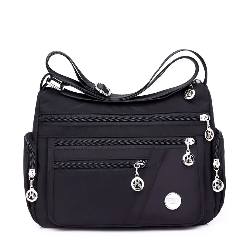 Waterproof Oxford Cloth Multi Pocket Crossbody Bag Large Capacity Shoulder Handbag For Women Casual Daily Travel