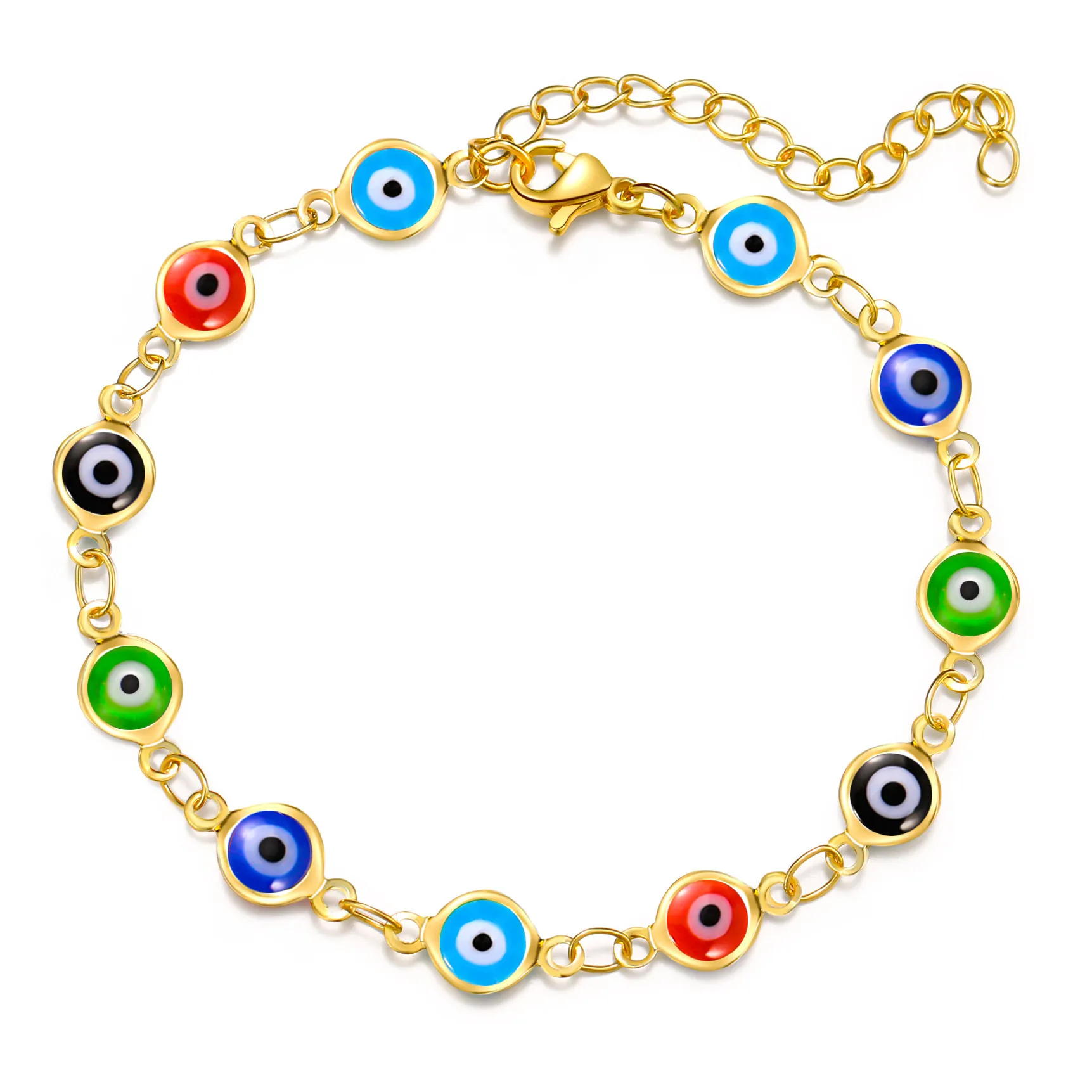 Evil Eye Armband Kupfer Verstellbar Nazar Amulett Schutz Handgelenkkette Boho Schmuck Unisex