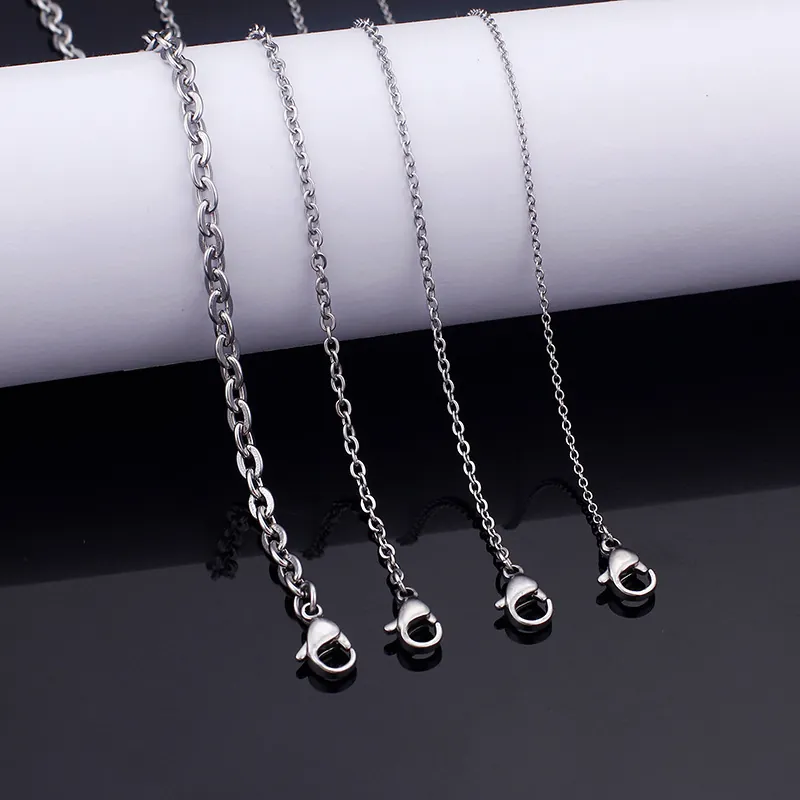 Collier Chaîne En O En Acier Inoxydable Poli Pour Hommes Et Femmes Bijoux Minimalistes En Titane Fermoir Mousqueton