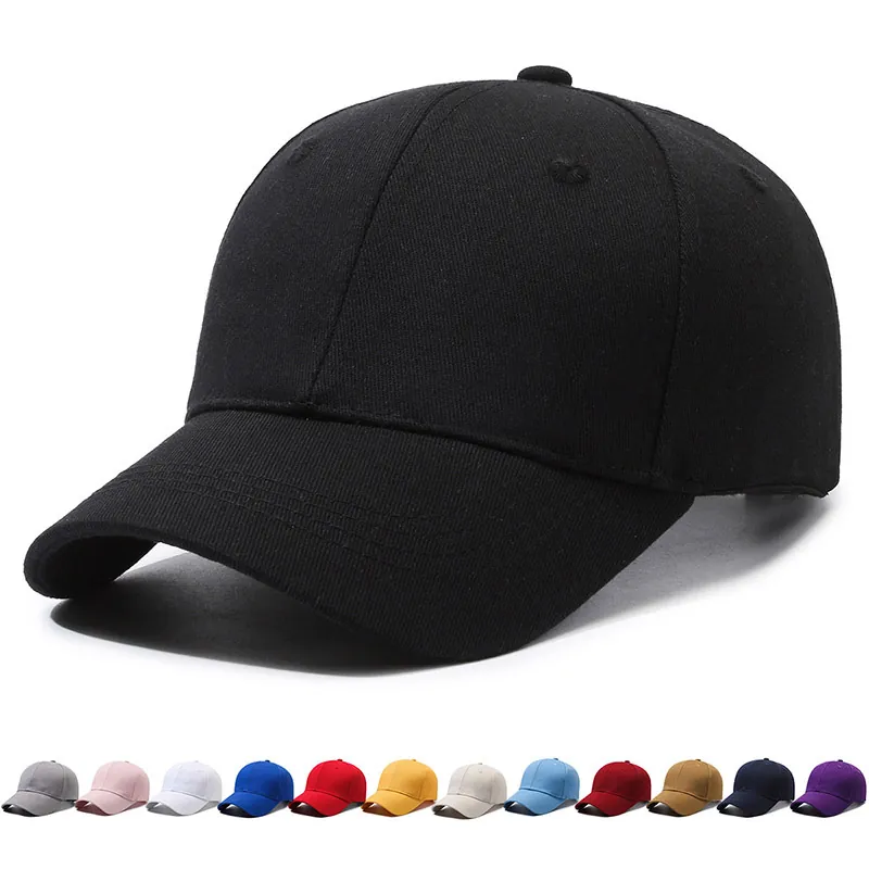 Cotton Baseball Cap Adjustable Plain Solid Color Sun Protection Outdoor Sport Snapback Hat For Men Women