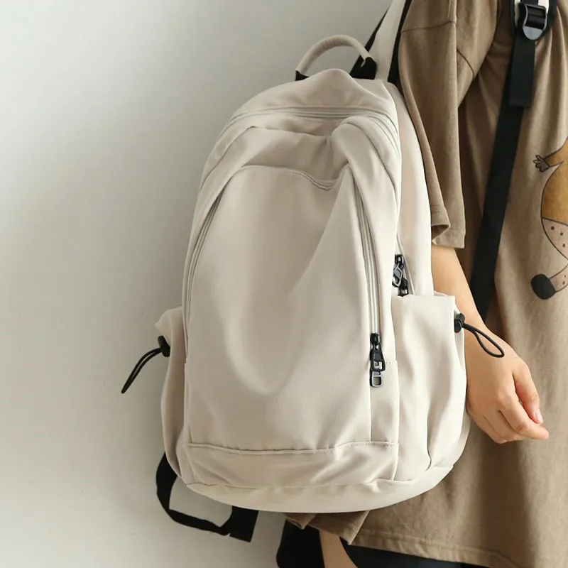 Japanese Minimalist Backpack Large Capacity Nylon Laptop Bag Lightweight School Travel Rucksack For Men Women Simple