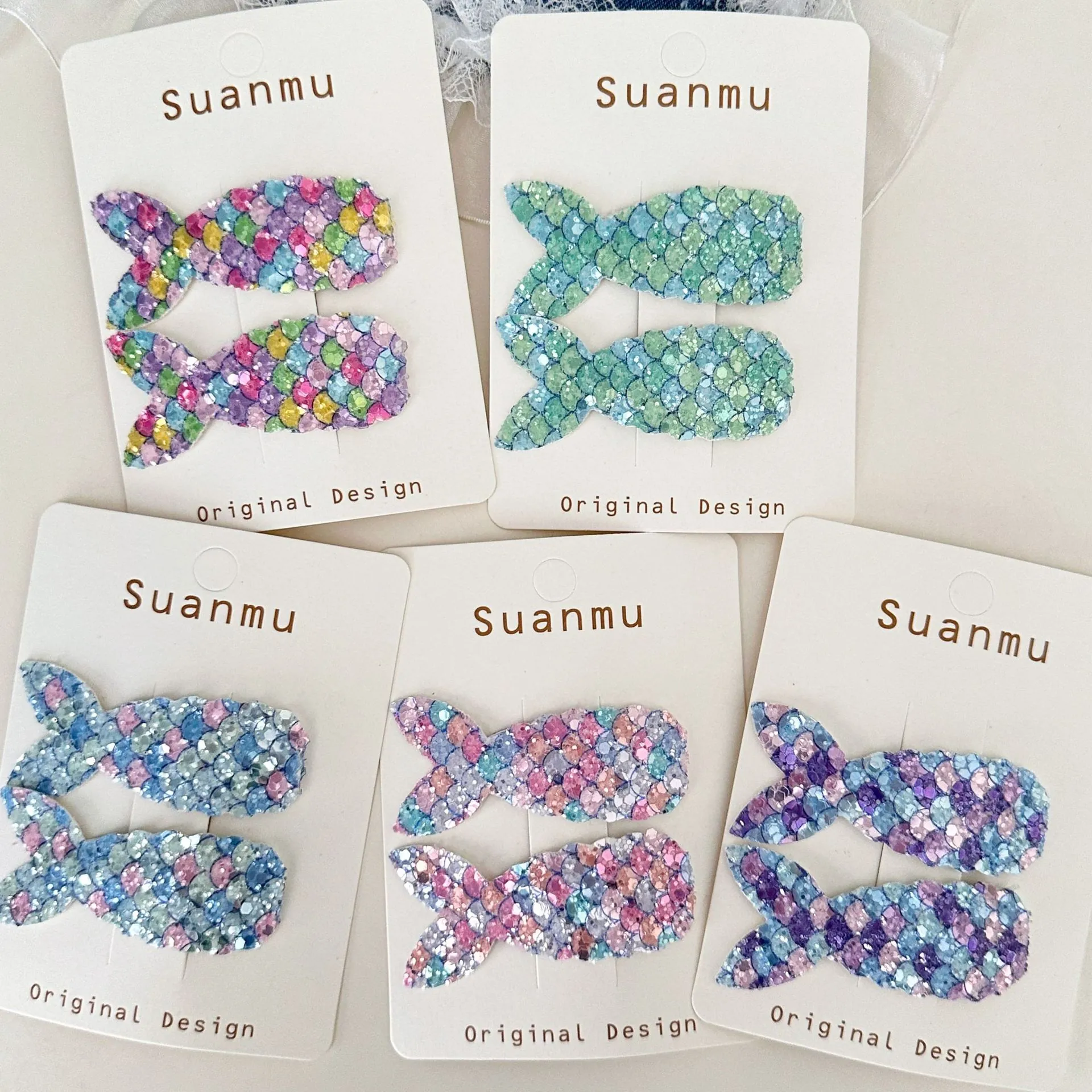Sequin Mermaid Tail Hair Clips Sparkly Glitter BB Barrette For Kids Girls Cute Hair Accessories