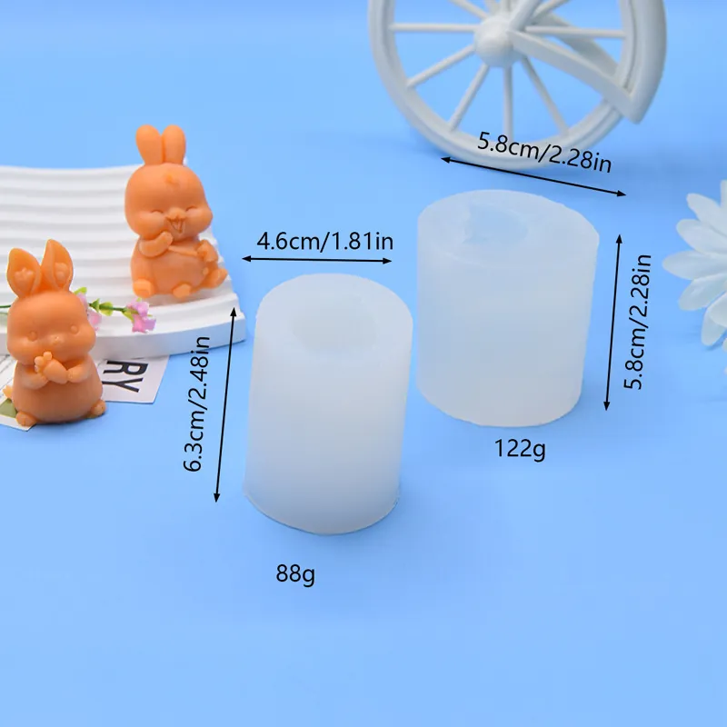 Moule En Silicone Lapin DIY Outil De Fabrication De Savon Et Bougie Forme Animale Mignonne Pour Décoration De Gâteau Enfants