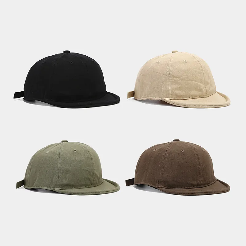 Cappello Da Baseball In Cotone Lavato A Tesa Corta Retro Regolabile Cappello Da Sole Unisex Stile Casual