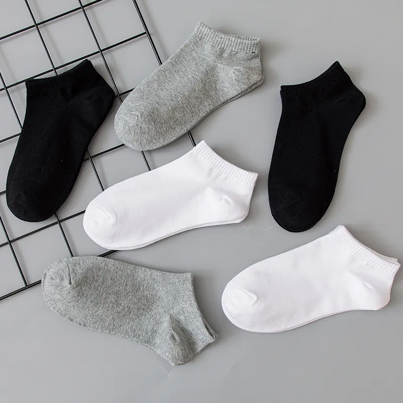 Low Cut Invisible Boat Socks Cotton Blend Non-Slip Anti-Odor Ribbed Cuff Casual Footwear For Men Women
