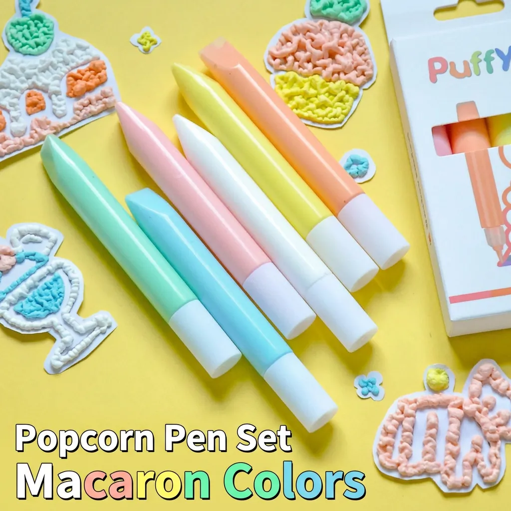 Magic 3D Puffy Pens Macaron Colors Acrylic DIY Drawing Pens Thermal Heat Expansion Craft Paint Pens For Kids School Art Supplies
