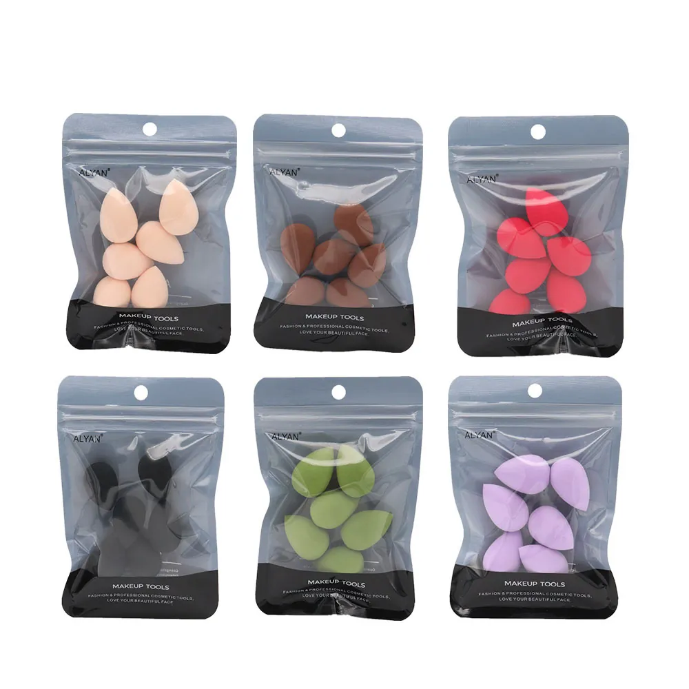 Mini Esponjas De Maquillaje Forma De Gota De Agua Huevo Belleza Hidrófilo Sin Látex Borla Cosmética Suave Portátil Seco Mojado
