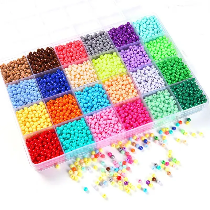 Acrylic Round Beads Candy Color Straight Hole For DIY Jewelry Making Bracelet Crafting Smooth Plastic Versatile Fashion