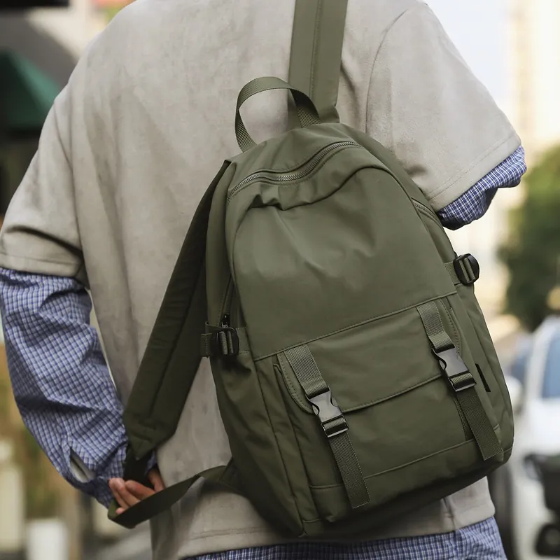 Mochila De Gran Capacidad De Nailon Oxford Impermeable Múltiples Bolsillos Hebilla Casual Viaje Escuela Hombres Mujeres Urbano Simple