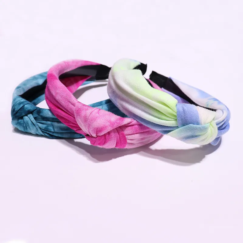 Tie Dye Wide Headband Fabric Knot Twist Hair Hoop Fashion Headpiece Hair Accessories For Women