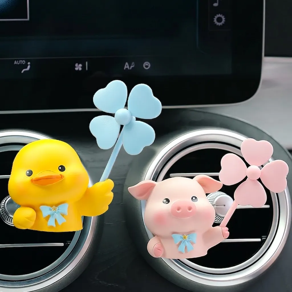Car Air Vent Aromatherapy Clip Resin Cartoon Animal Rotating Windmill Interior Decorative Propeller Fragrance Ornament