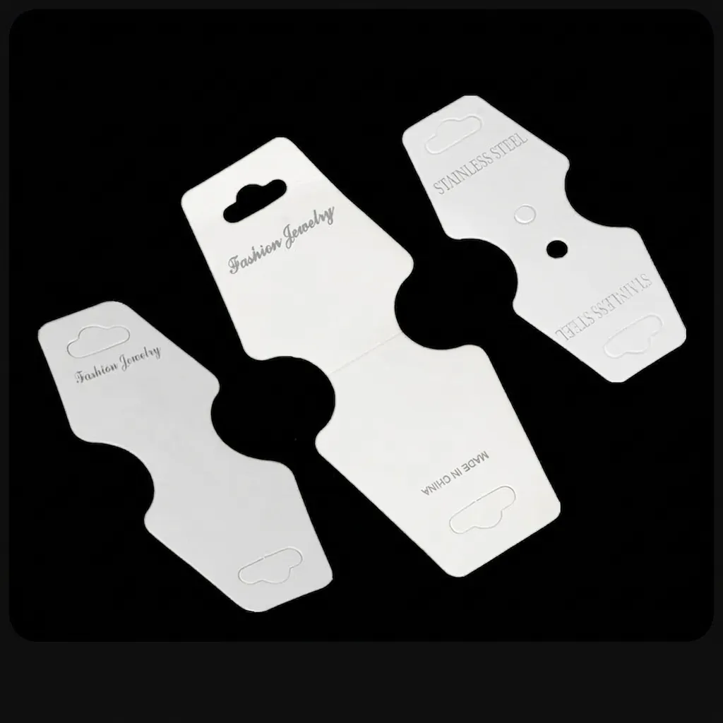 Cartes De Présentation De Bijoux Papier Blanc Pour Emballage Collier Bracelet Étiquettes Pliantes Style Mode