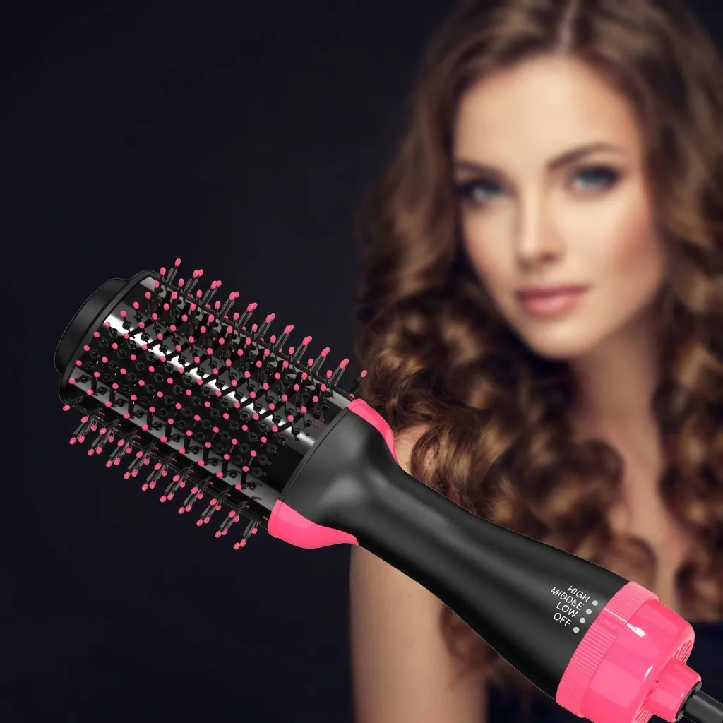 Multifunctional Hot Air Brush Negative Ion Hair Dryer Styler Volumizer Ceramic Straightener Curler Comb Professional Salon