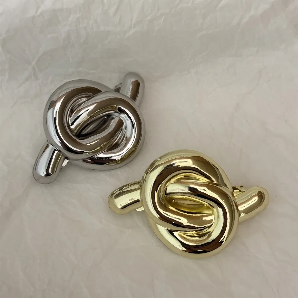 Alloy Metal Knot Hair Clip Minimalist Geometric Spring Hairpin Elegant Headwear For Women French Style Hair Accessories