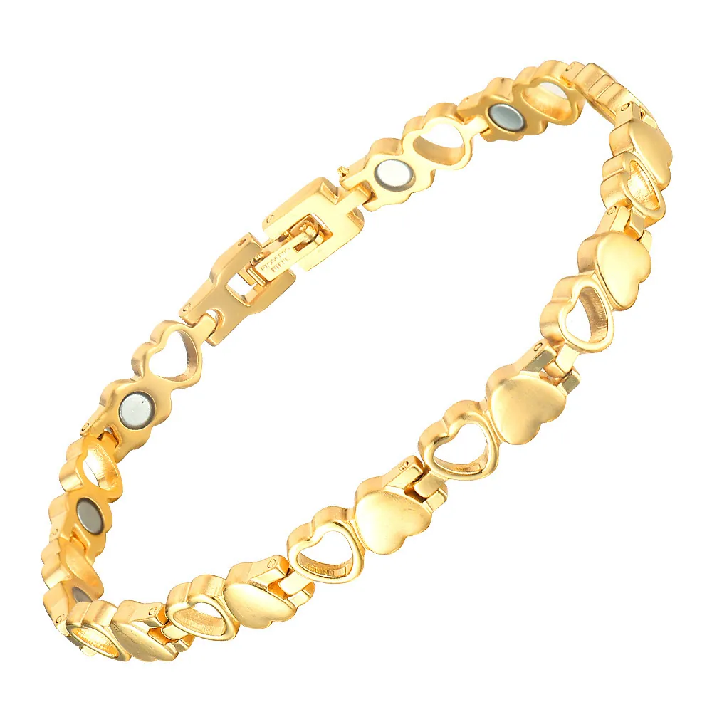 Bracciale Per Magnetoterapia A Forma Di Cuore In Acciaio Al Titanio Gioielli Per La Salute Moda Da Donna Design Cavo