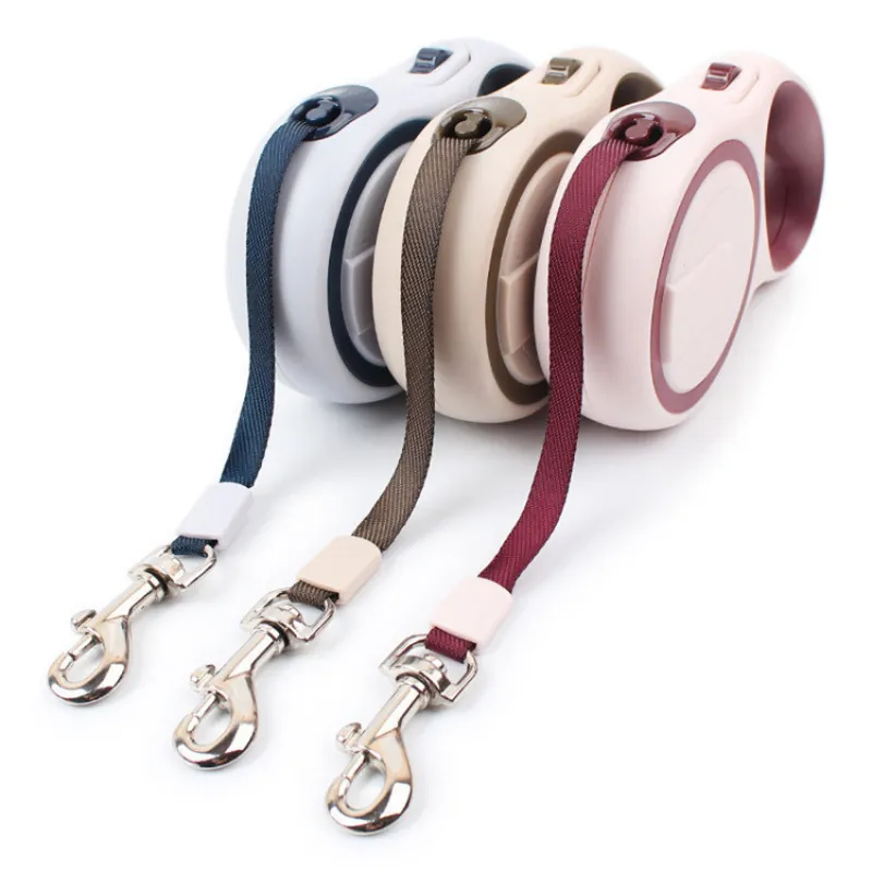 Guinzaglio Retrattile Cani Guinzaglio Automatico Guscio ABS Nastro Nylon Luce LED Dispenser Sacchetti Rifiuti Freno Sicurezza