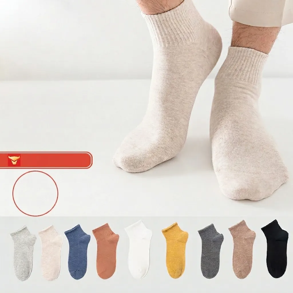 Herren Socken Baumwolle Antibakteriell Atmungsaktiv Mesh Kurz Crew Alltag Casual Einfarbig Handgekettelt Nahtlos Anti Geruch