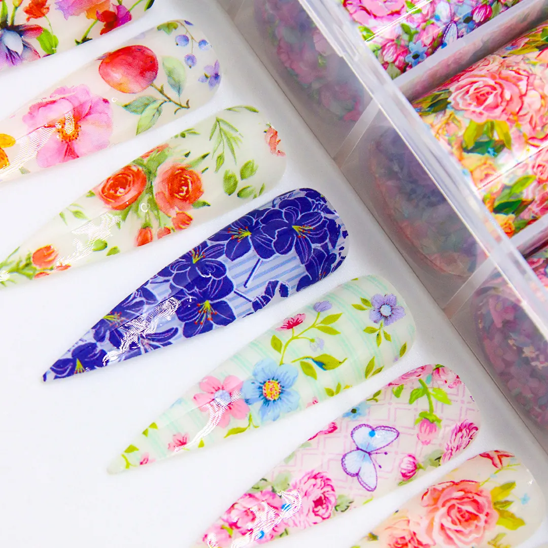 Nail Art Transfer Foil Starry Flower Butterfly Patterns DIY Manicure Decoration For Women Professional Salon Decor
