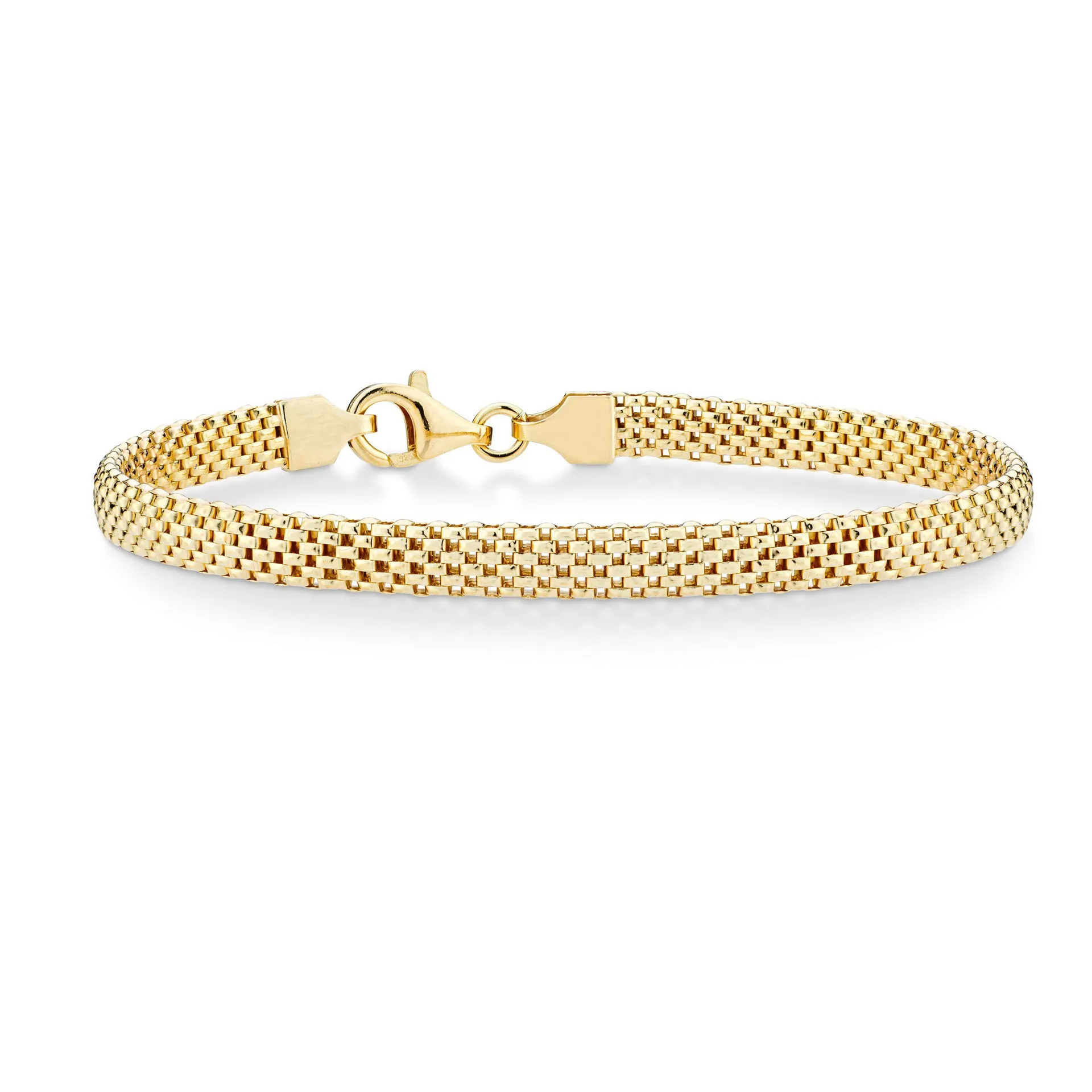 Bracelet Collier Chaîne À Mailles Plates Acier Inoxydable Bijoux Tissés Plaqué Or 18K Unisexe