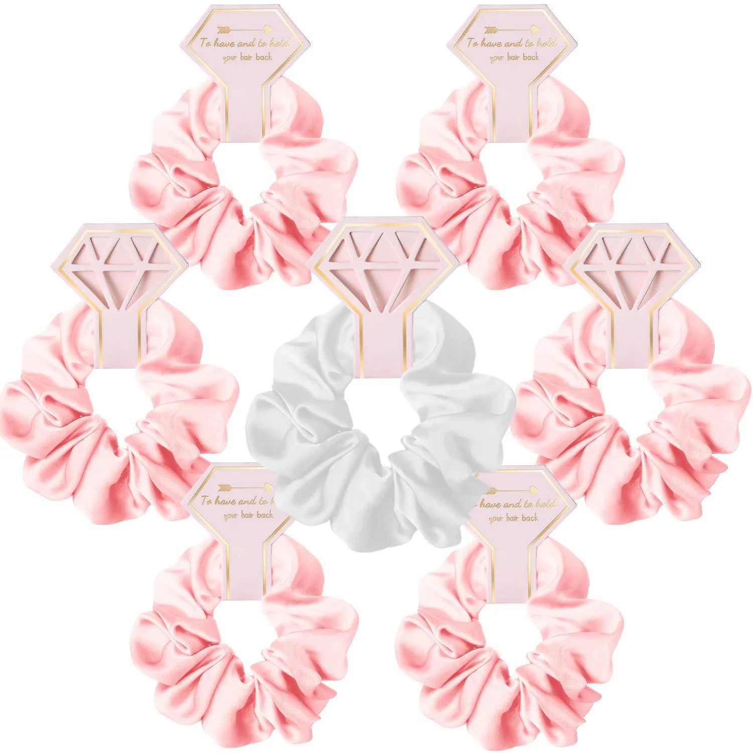 Satin Satin Like Hair Scrunchies Elastic Hair Ties For Bridesmaid Proposal Wedding Party Favors Gift With Tie The Knot Cards