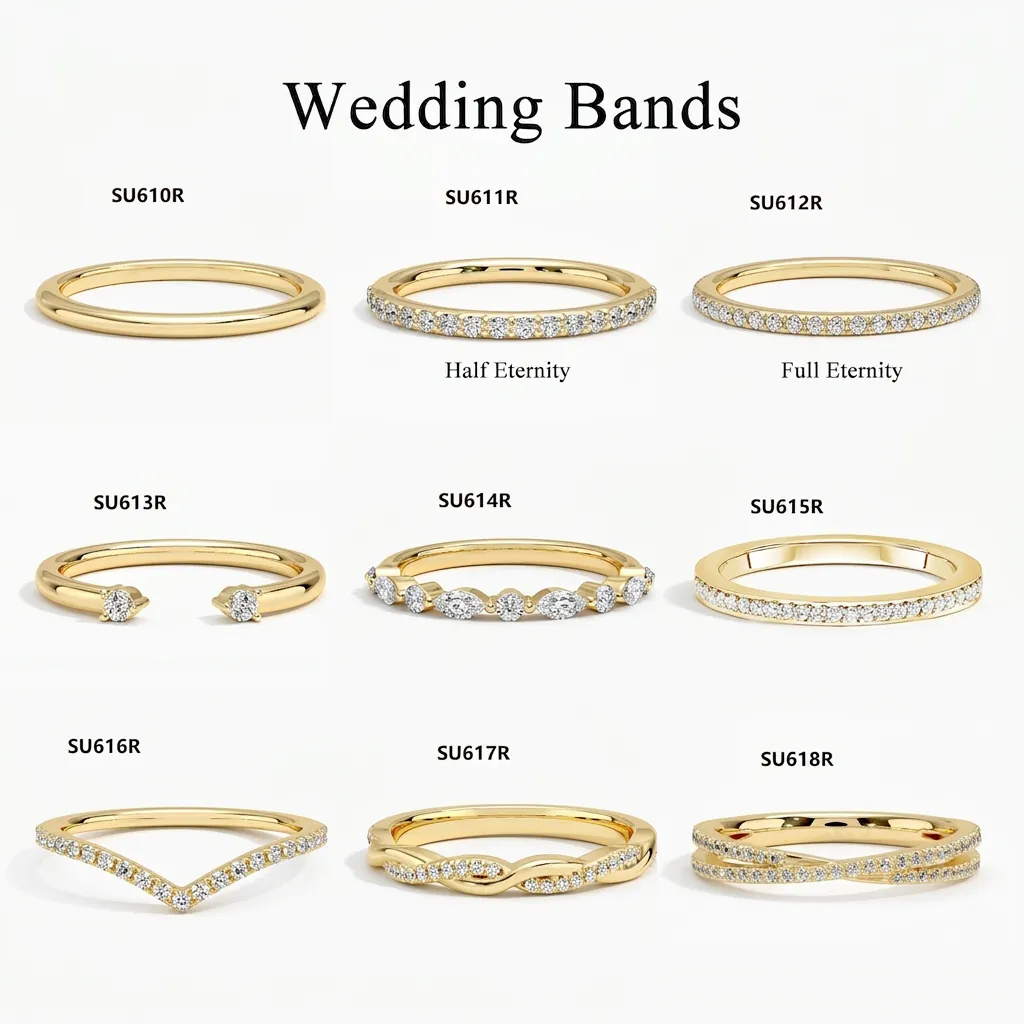 Minimalist 925 Sterling Silver Gold Plated D Color Moissanite Ring For Women Men Eternity Stackable Fashion Jewelry Finger Ring
