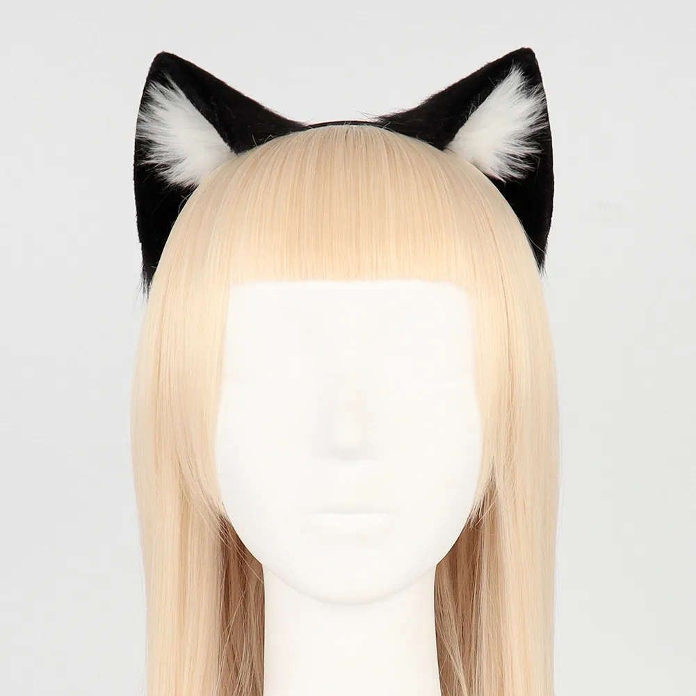 Handmade Faux Fur Cat Ear Headband Animal Ears For Cosplay Lolita Party Costume Accessories Soft Plush