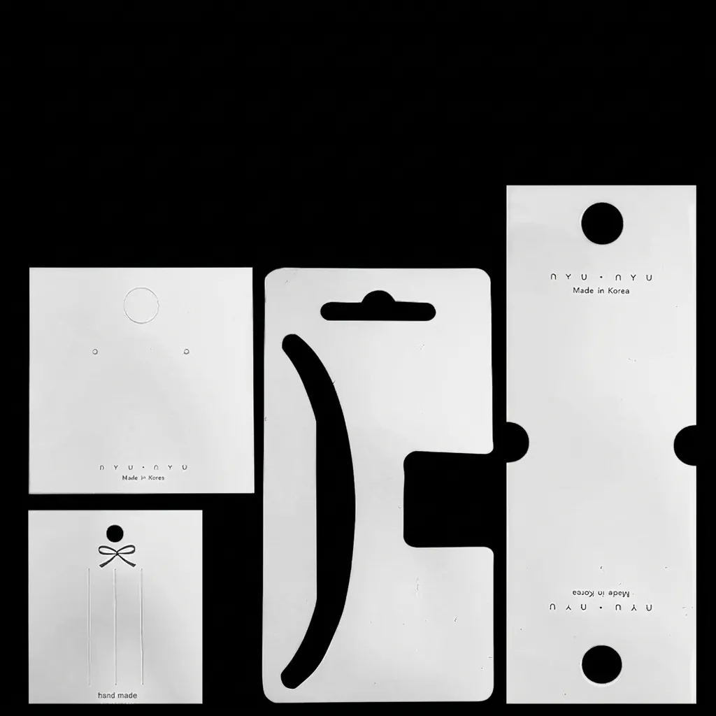 Jewelry Display Cards Paper Cardboard For Earring Necklace Hair Clip Packaging Minimalist Fashion Hanging Tags White