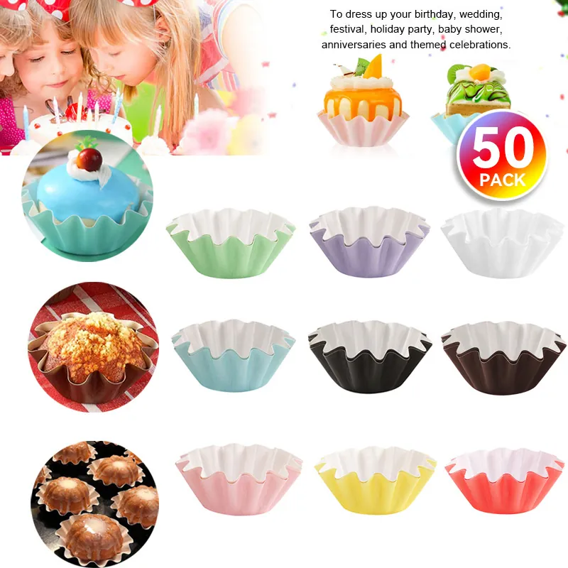 Pirottini Per Cupcake Stampi Da Forno In Carta Oleata Laminata Ondulata Resistenti Al Calore Per Festa Compleanno Matrimonio
