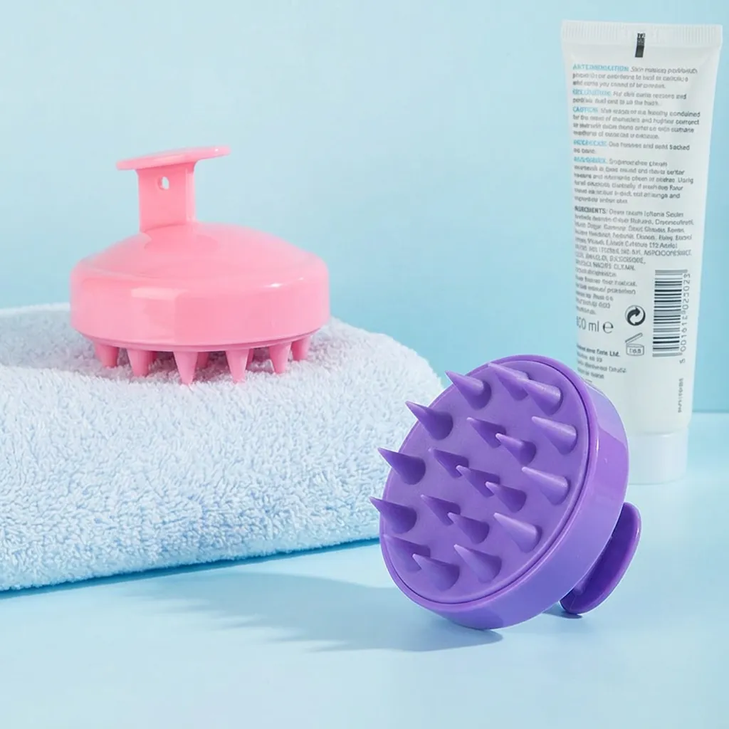 Scalp Massager Shampoo Brush Silicone Soft Bristles Ergonomic Handle Hair Washing Exfoliating Comb For Head Stress Relief
